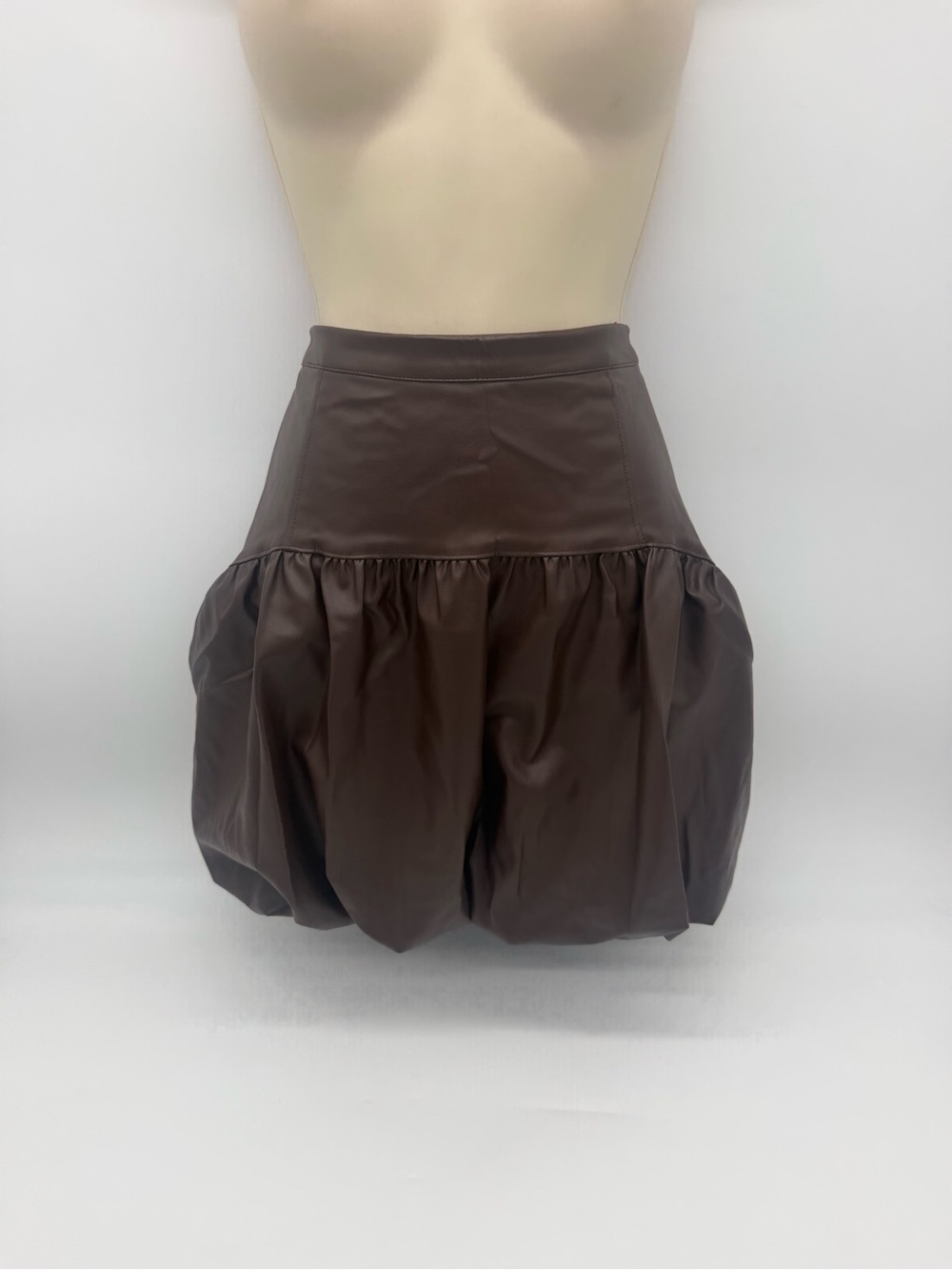 Future Collective Faux Leather Bubble Mini Skirt